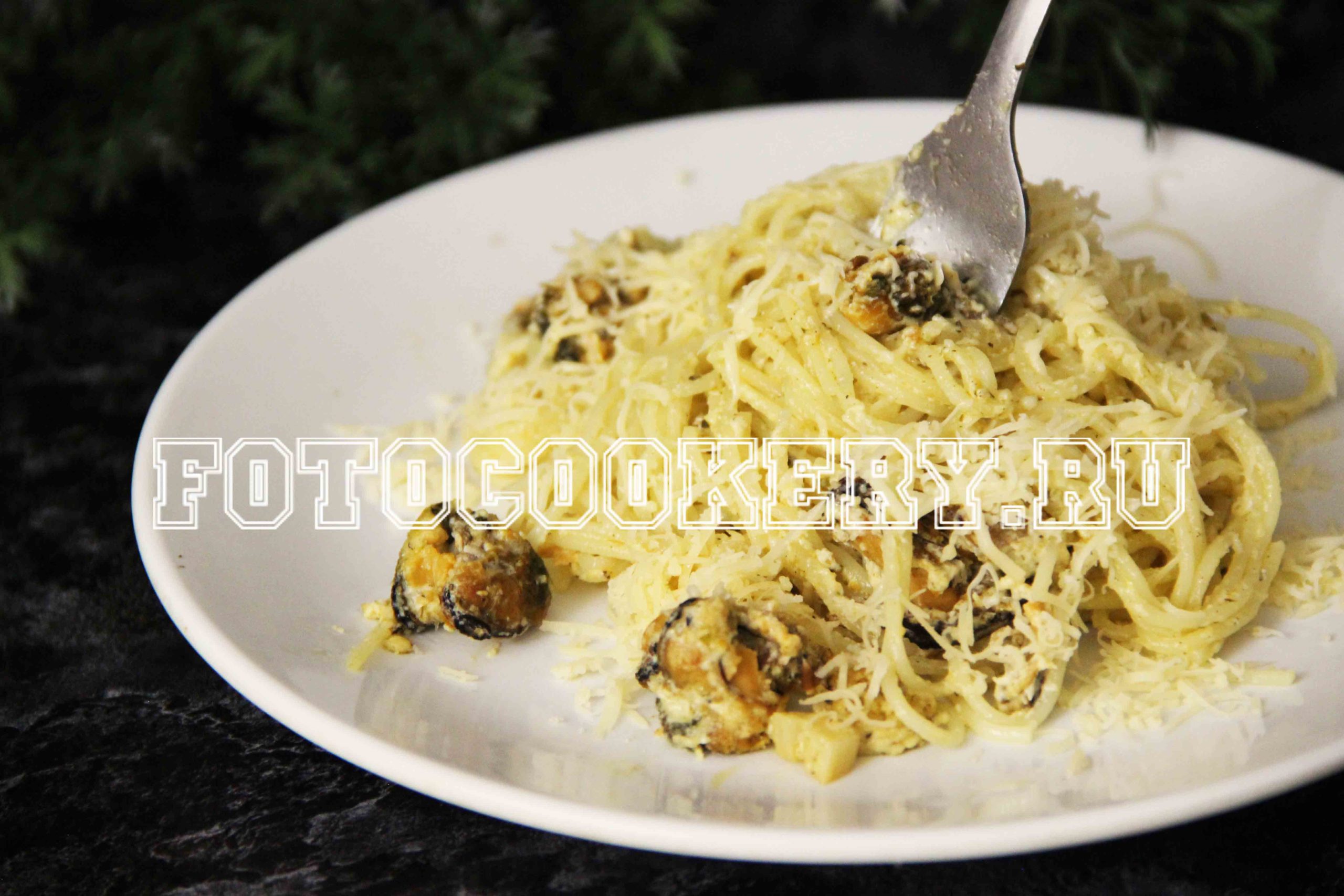 мидии +в сливочном соусе со спагетти рецепт